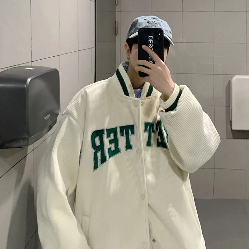 2022 Весенняя Вельветовая бейсбольная куртка с надписью модные брендовые Куртки
