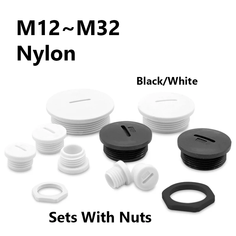 

Водонепроницаемые заглушки из нейлона M12 M16 M18 M20 M22 M25 M27 M32 черные/белые