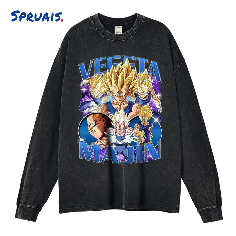 

Свитер мужской оверсайз с длинным рукавом, в стиле аниме