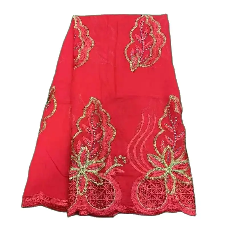 Latest Muslim Embroidery Fashion Hijab African Women High Quality cheap Cotton Material Scarf 200*100Circle Design for Shawls