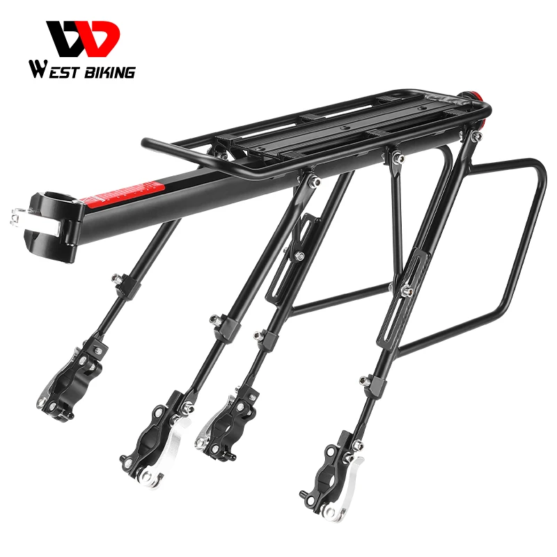 

WEST BIKING Bicycle Rear Cargo Racks 100 KG Load Aluminum Alloy Luggage Carrier MTB Rear Seat Trunk Quick Release Pannier Rack