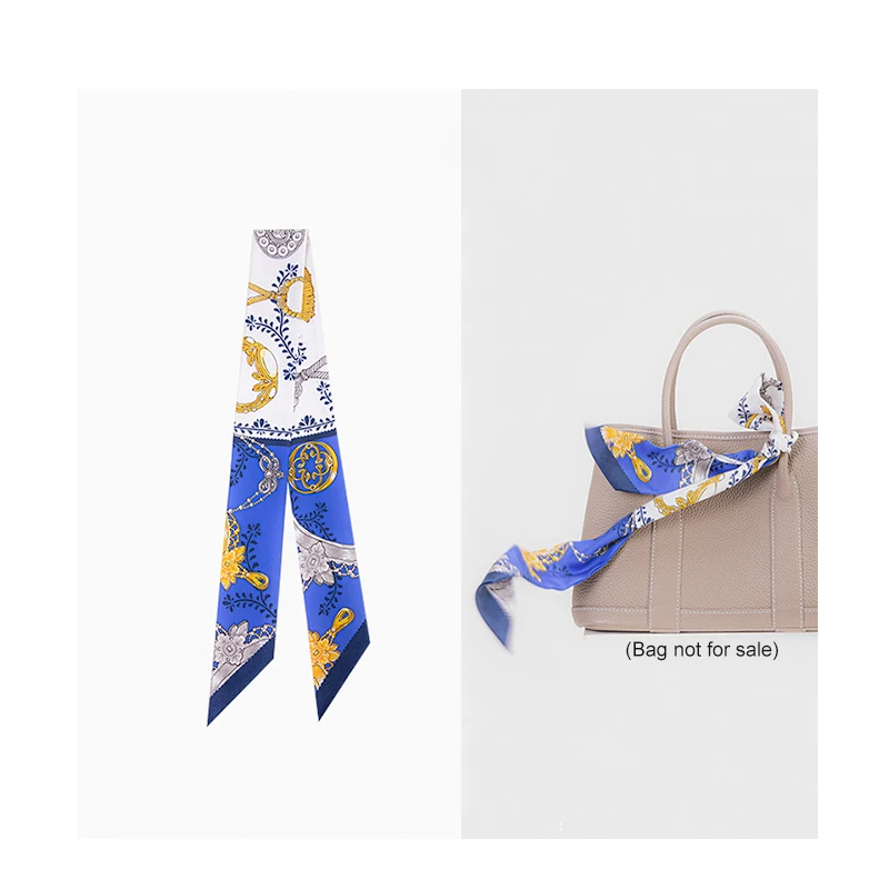 Best Fashion True Silkworm Silk Scarf Fit For Luxury Designer Handbag,Women Printed Female Head Bandana Small Scarves Girl Headband