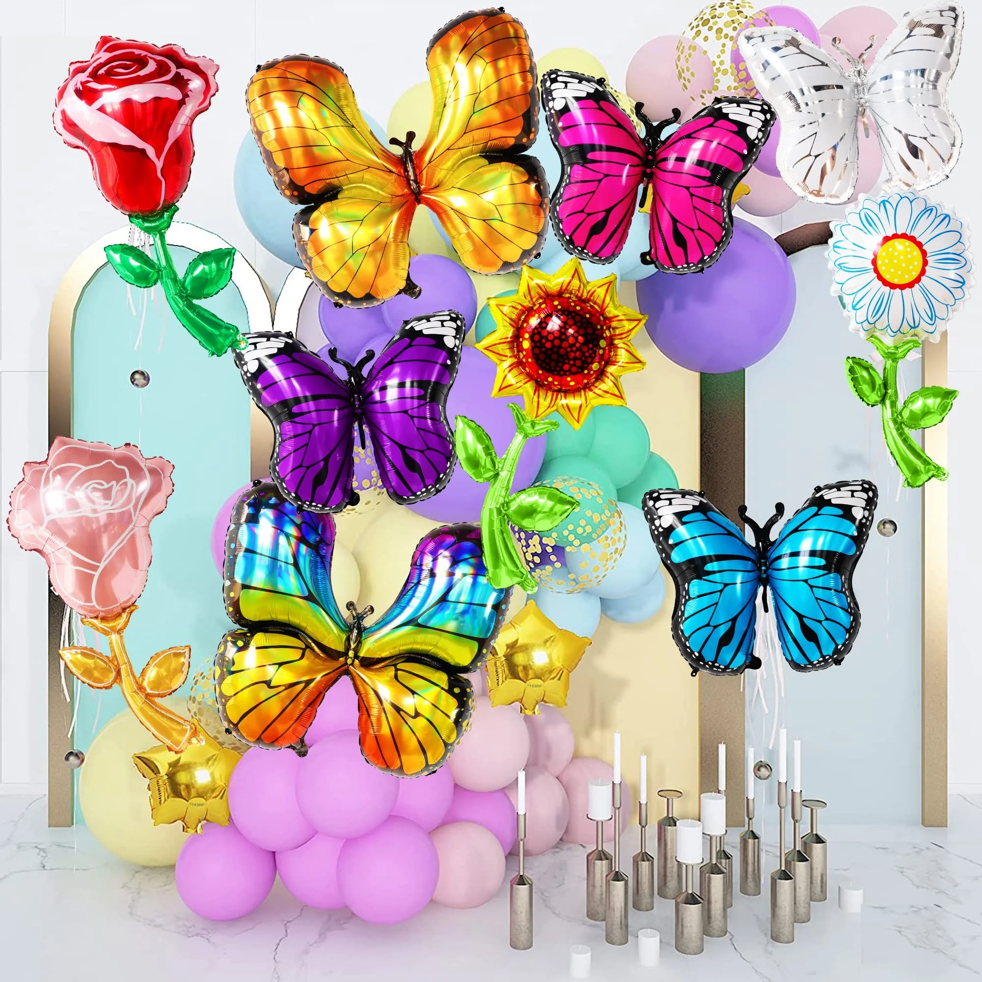 Новый Воздушный шар из алюминиевой фольги с насекомыми и бабочками из мультфильмов для активного отдыха, детская игрушка, украшение для вечевечерние