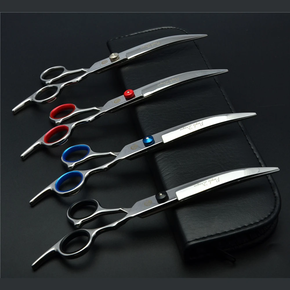 

Animal Dogs Stainless Grooming Shears Pet Dragon 7 Down Shears Scissors Purple Shears Scissors Professional Cats Bend