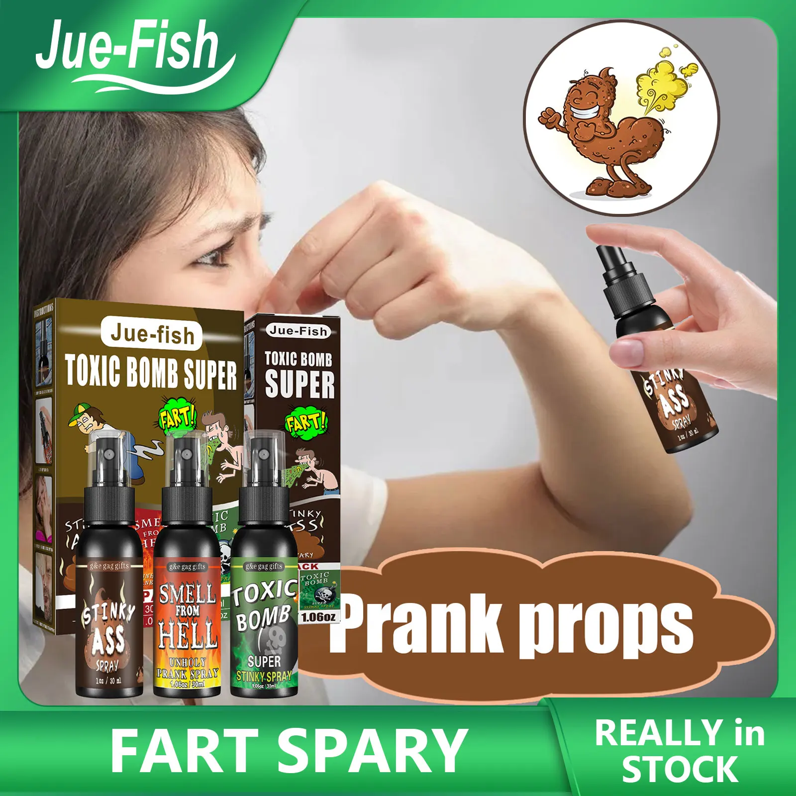 

30ML Liquid Fart Gag Prank Joke Spray Can Stink Bomb Smelly Stinky Gags Fart Spray Extra Strong Stink Prank Novel Funny Toys