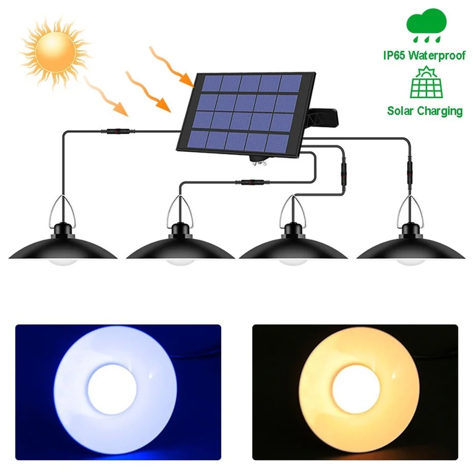 

1/2/3/4 Head Outdoor LED Solar Pendant Light Led Garden Lights Waterproof Wall Lamp Suitable for Home Lighting Indoor Solar Lamp