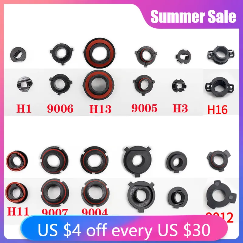 

2pcs LED Headlight Bulb Base Adapter Socket Holder for H1 H3 H4 H7 H11 H13 H16 9004 9005 9006 9007 9012 Headlamps Lights