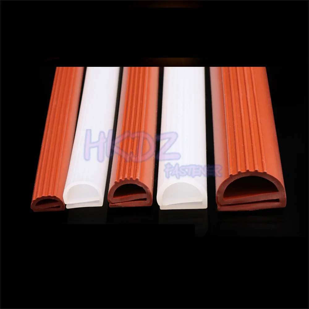 

1M White Red Silicone E shaped Strip Rubber Sealing Strip E Strip Window Door Oven Cooker High Temperature Strips Sealing Strip