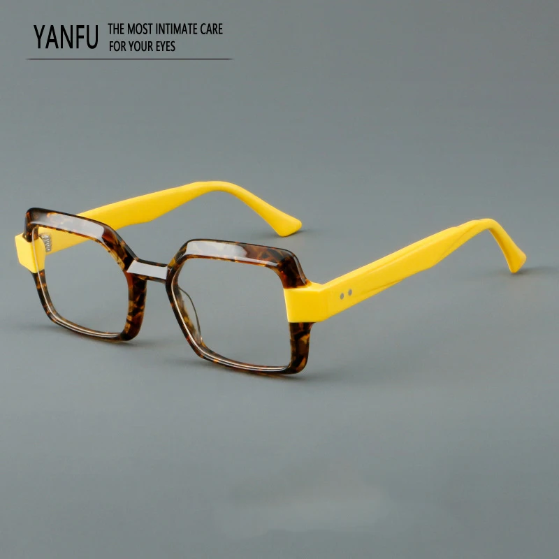 Толстые прямоугольные ацетатные винтажные оправы для очков оптические