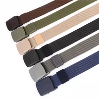 outdoor sports nylon tactical belt plastic buckle canvas belt mens leisure environmental protection belt