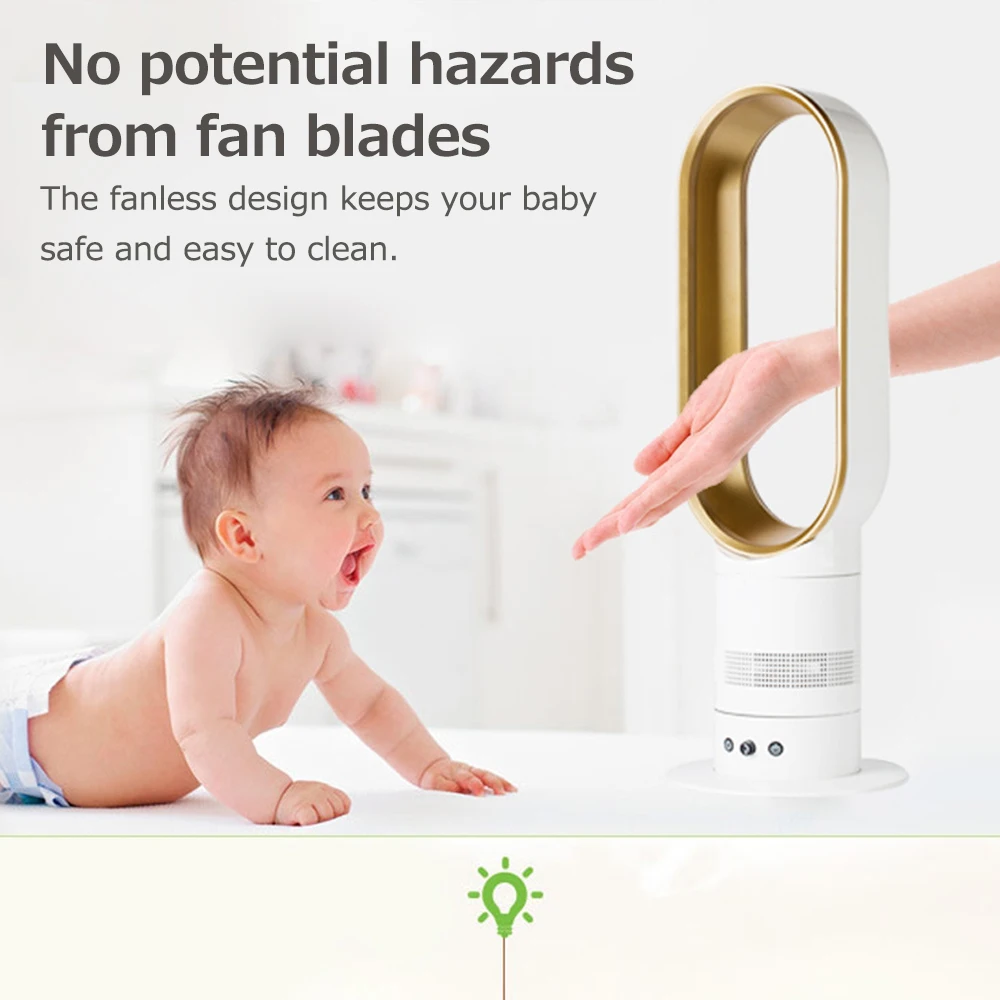 

Electric Fan Bladeless Floor Cooling Standing Fan 16 Inch Safety Tower Fan For Children Household Air Cooler with Remote Control
