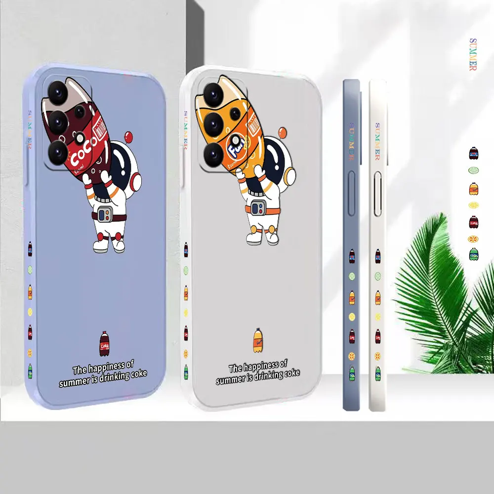 

Cartoon Cola Aerated Water Astronaut For Samsung A91 A73 A72 A71 A53 A52 A51 A42 A33 A32 A31 A23 A22 A21S A13 A12 A02S AO3S Case