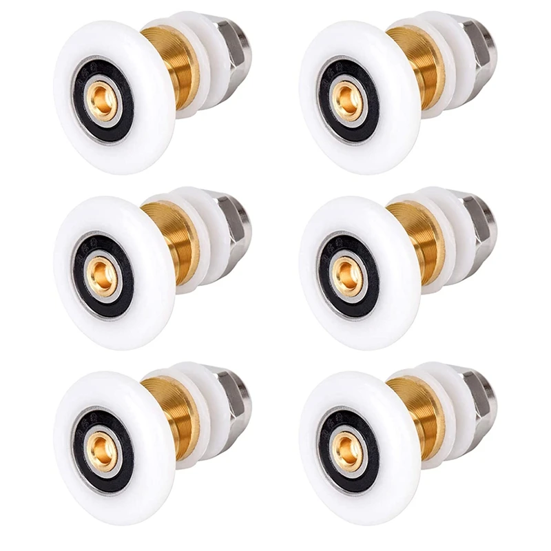 

Spot Goods 6PCS 27Mm Shower Door Rollers For The Bathroom Glass Sliding Door Pulleys Wheels Ultra-Quiet Shower Glass Door Roller