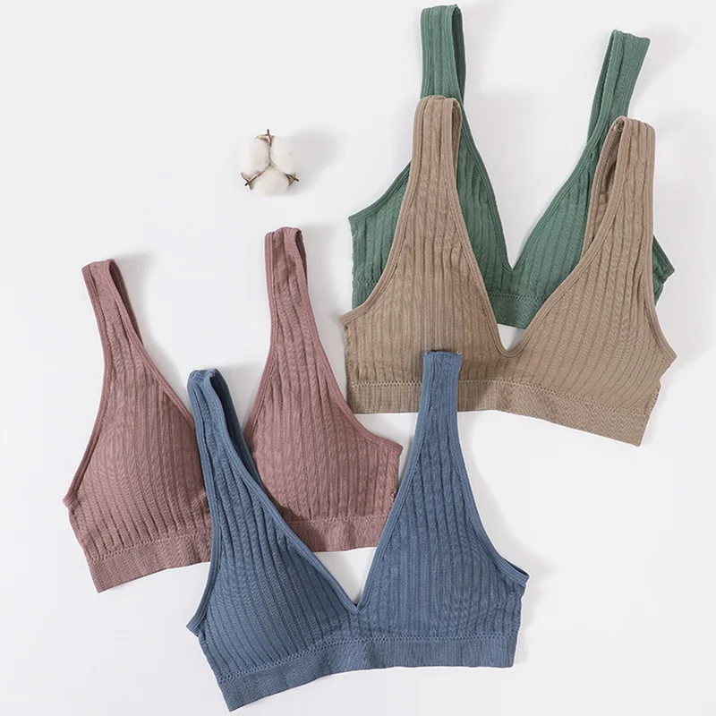 

Seamless Women Wireless Bra Padded Sports Tube Top Crop Top U-Shaped Back Breathable Simple Lingerie Bralette