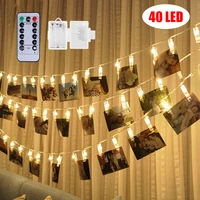 6m 40 LED Photo Wall LED String Light with Clips Remote Control Wedding Proposal Confession Photo Wall Christmas Light Decor