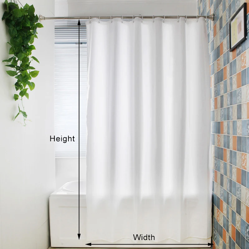 White Shower Curtains Waterproof Thicken Bath Curtain Solid Color Polyester Fabric Partition Curtain Home Bathroom Accessories images - 6