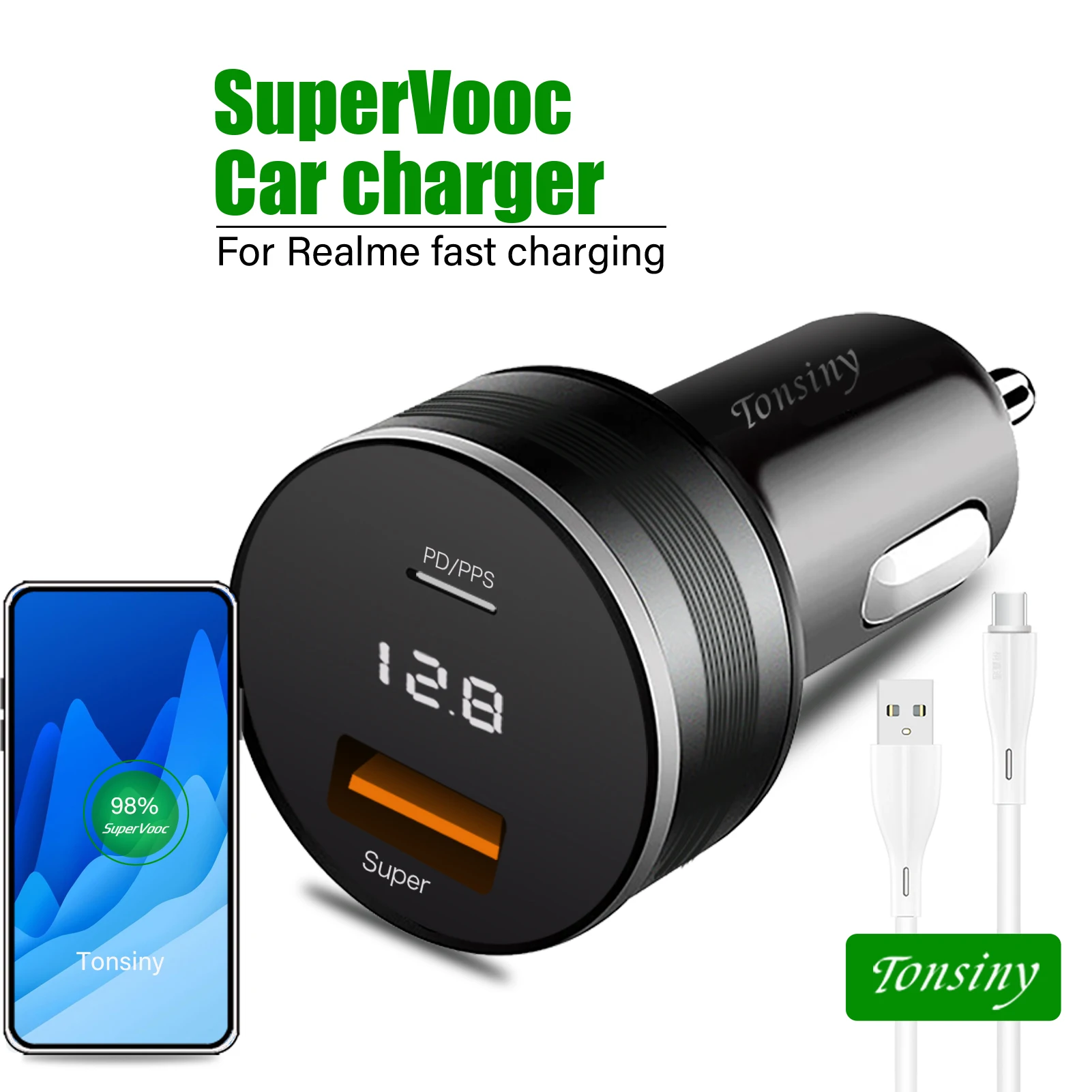 Автомобильное зарядное устройство Supervooc для Realme 11/10/9 Pro/C35/C55, автомобильный адаптер Warp для OnePlus11/ 10T/Nord N200, 2 порта, 12 В, зарядное устройство для прикуривателя для OPPO Find X5/X3/Reno8/A54