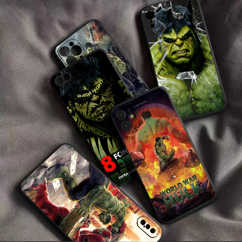 Marvel Avengers Hulk For iPhone 13 12 11 Pro Mini X XR XS Max SE 5 6 6S 7 8 Plus Phone Case Carcasa Shell Cases Soft