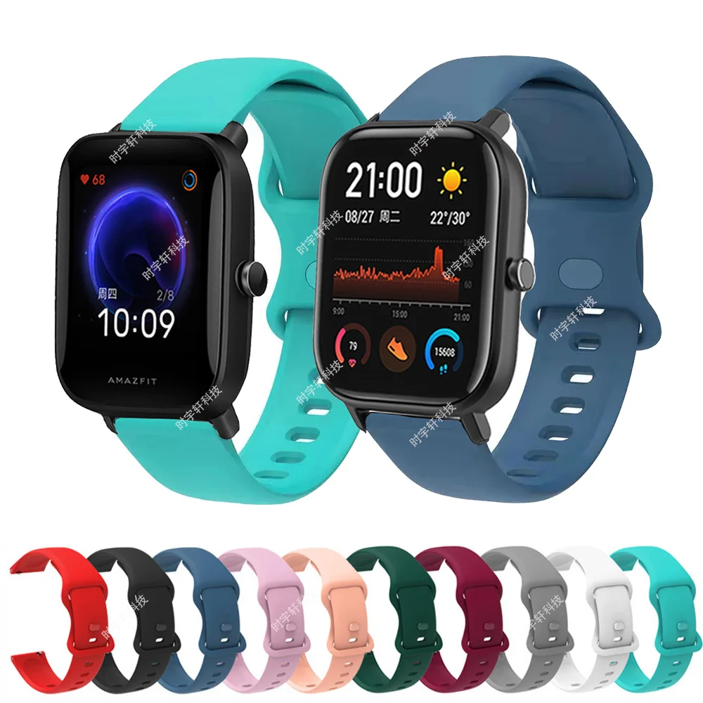 

Ремешок силиконовый для Huami Amazfit Bip U Pro 20 мм, сменный спортивный браслет для Amazfit Bip S Lite/GTS 2 2E/Neo, аксессуары для часов