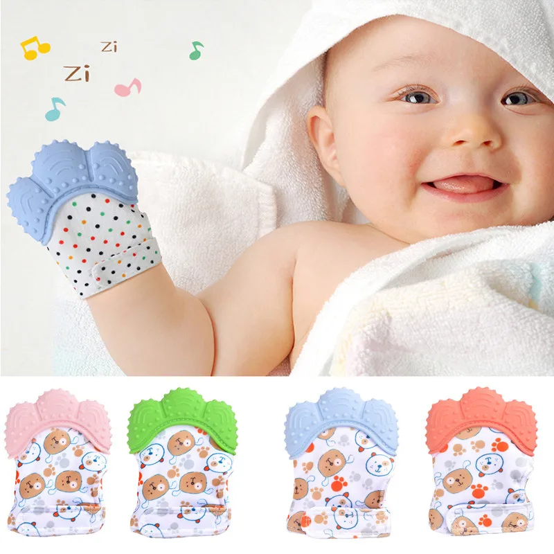 

Детские митенки для прорезывания зубов, перчатка со звуком, жевательные варежки для новорожденных, варежки для кормления, Прорезыватель дл...