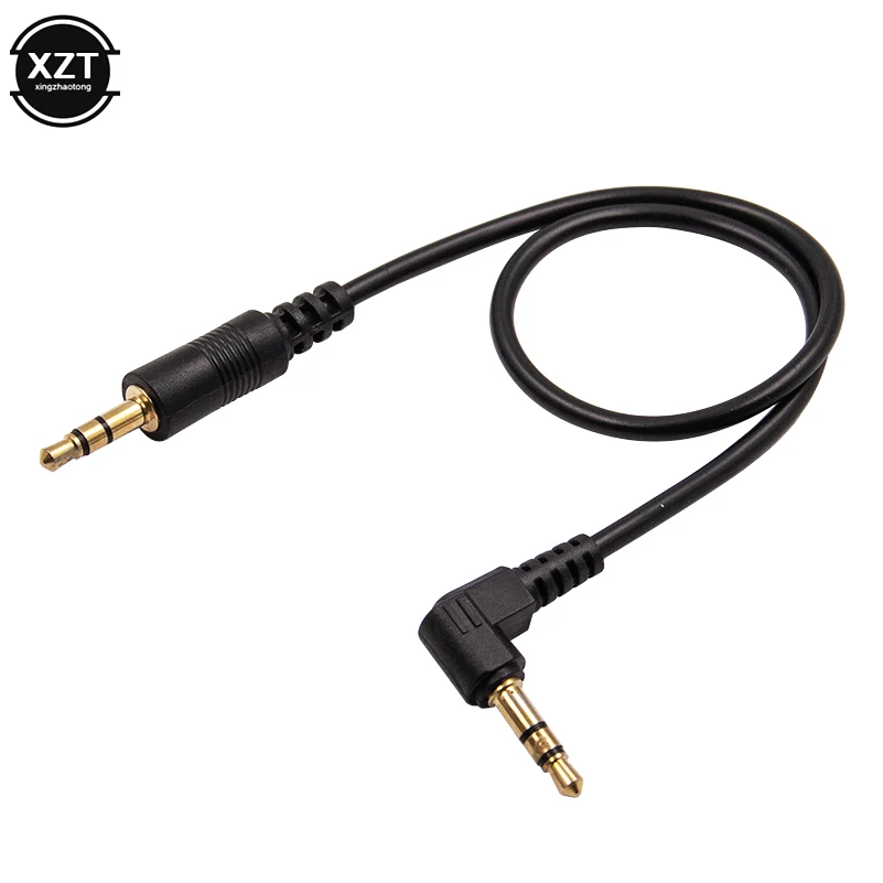 

10pcs NEW 30cm Aux Cable 3.5mm Male to Male 90 Degree Angle Gold Plated Audio Cable Stereo for Car Headphone MP3 Phone Speaker