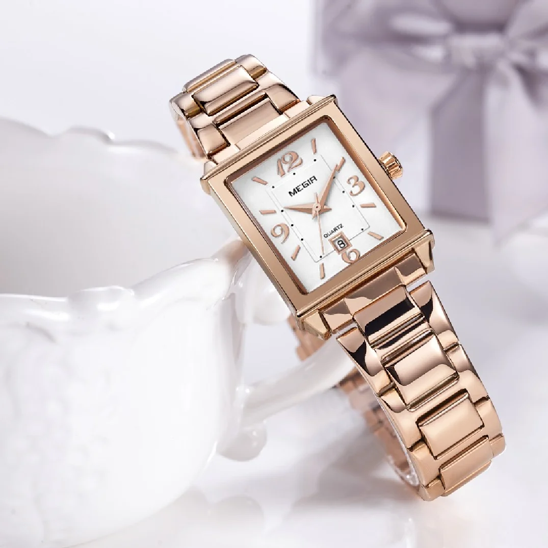 MEGIR Young Ladies Watches Rose Gold Luxury Women Bracele Lover Fashion Casual Girl Quartz Wristwatch New Clock Relogio Feminino enlarge
