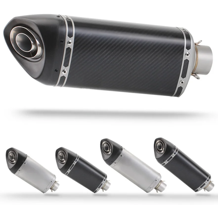 

51 мм универсальный глушитель выхлопной трубы мотоцикла из углеродного волокна для Ninja400 R15 cb400 MT07 Z800