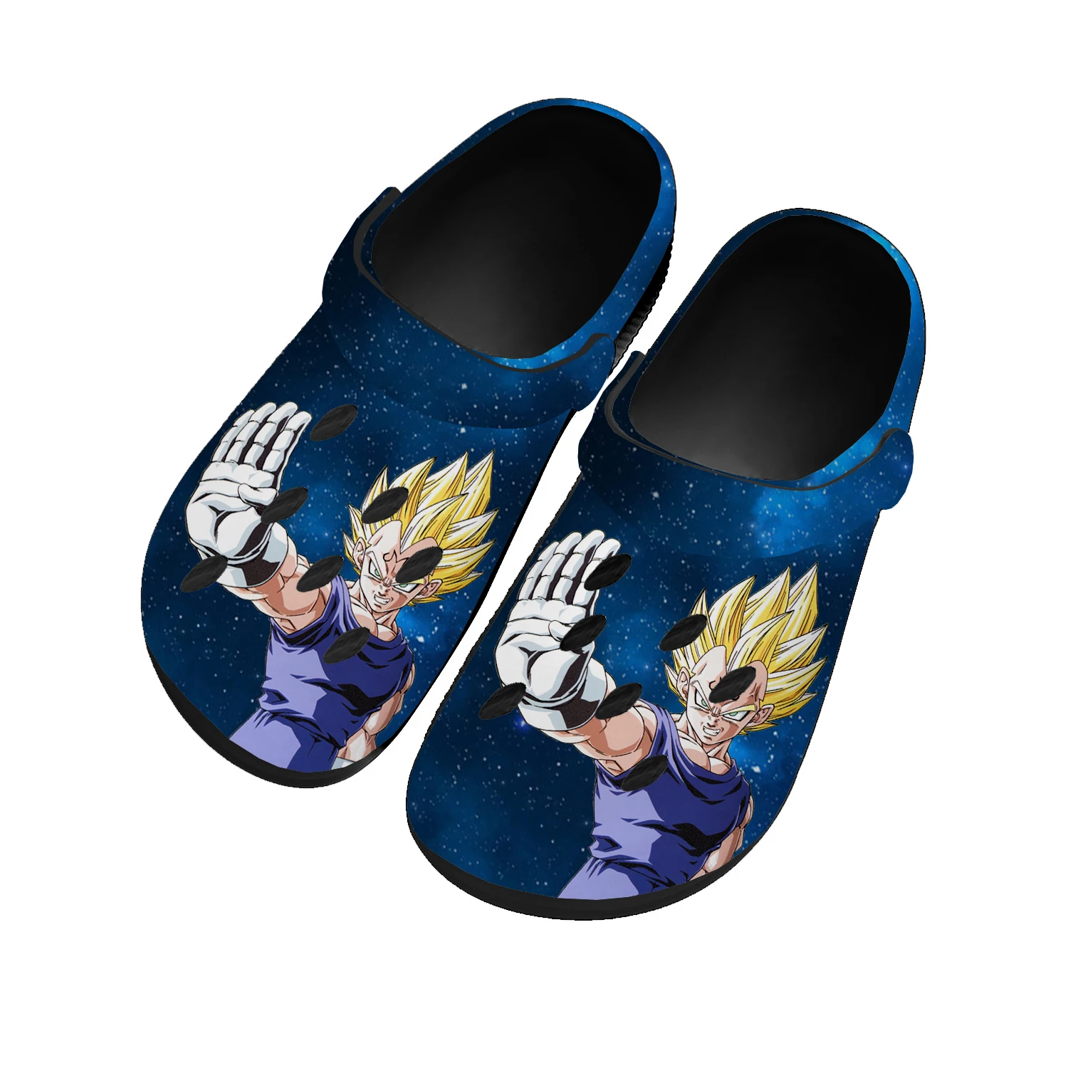 

Japanese Anime Comic Vegeta Home Clogs Mens Womens Teenager Custom Made Water Shoes Manga Garden Beach Hole Slippers Sandals
