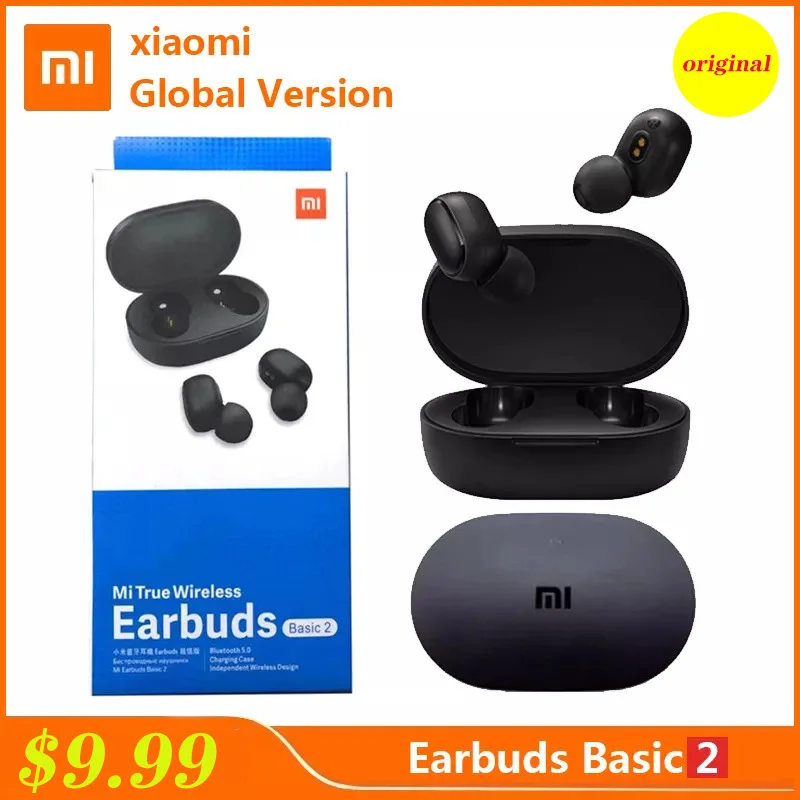 

Xiaomi Redmi Airdots 2 TWS Bluetooth Earphone Global Version Mi True Wireless Earbuds Basic 2 Game Headset 12-hour Battery Life