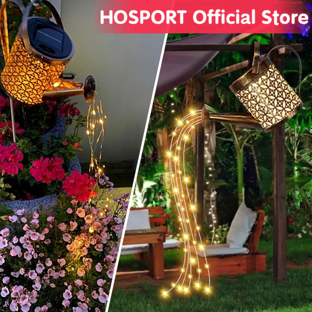 

Solar Powered Watering Can Sprinkles Fairy Waterproof Shower Art LED Light Lantern Outdoor Lawn Courtyard Garden Decoration Lamp