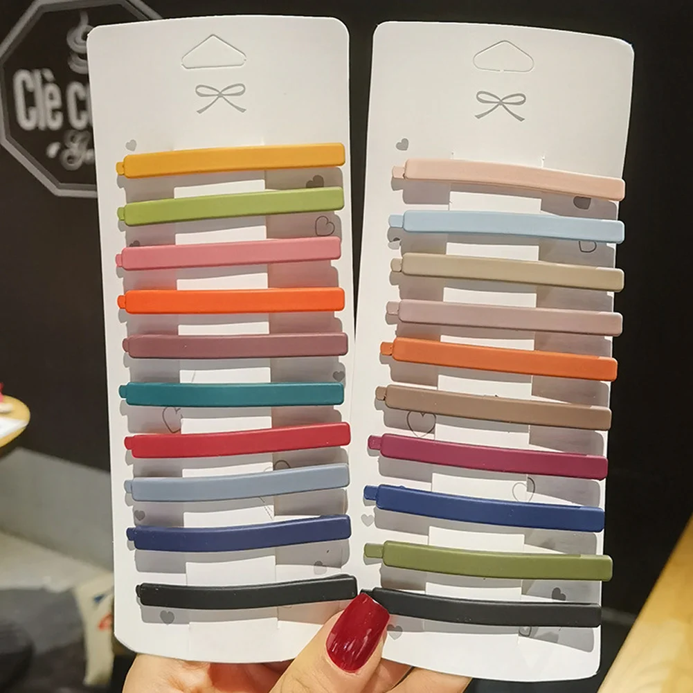 

10Pcs/Set Candy Colors Hair Clips For Girls Women Simple Basic Sweet Hairpins Painted Colorful Matte Hair Accessories Barrette
