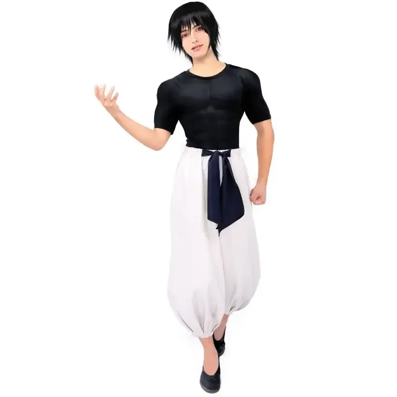 Фото KL2 Dazcos Toji Fushiguro Косплей Костюм Эластичный Топ Брюки Наряд Для Взрослых Унисекс Топ С Короткими Рукавами Брюки Костюм Хэллоуин Unifo2 & jN №4