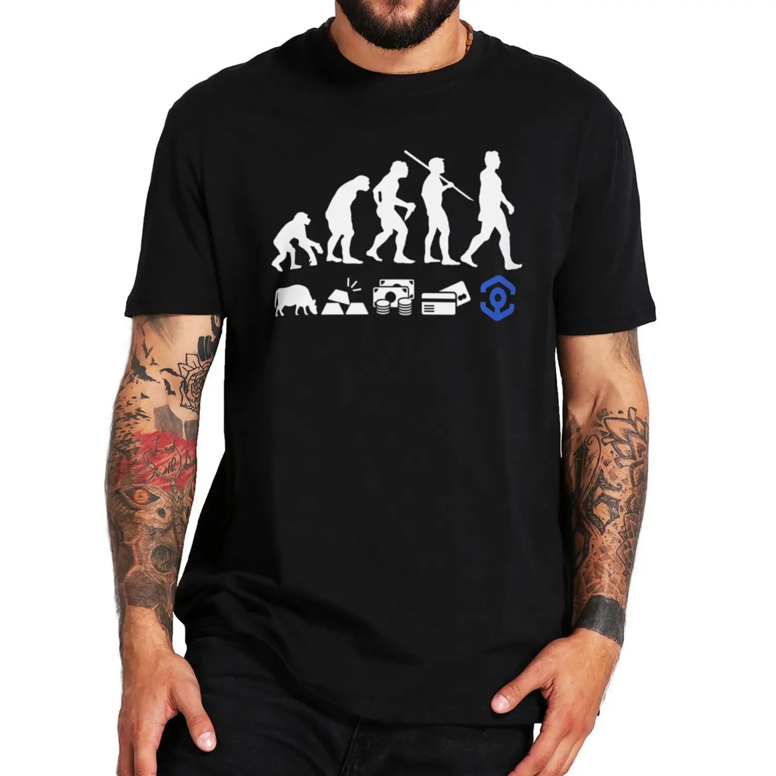 

Ankr Evolution Of Money T Shirt ANKR Crypto Coin Token Funny Short Sleeve Casual 100% Cotton Premium Tshirts EU Size