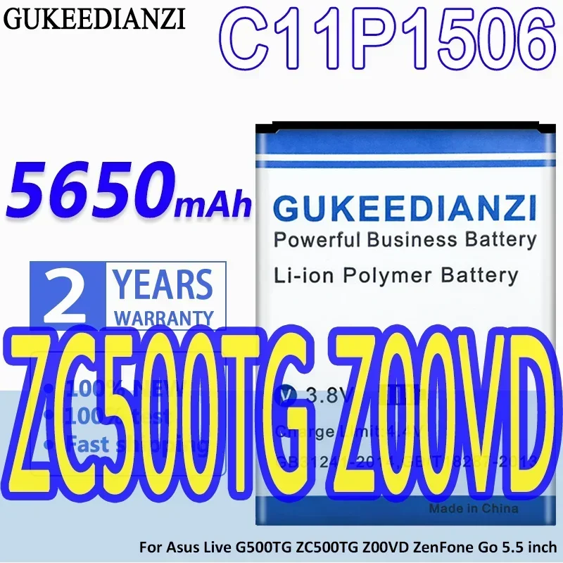 Аккумулятор GUKEEDIANZI большой емкости C11P1506 5650 мАч для Asus Live ZenFone Go G500TG ZC500TG Z00VD 5