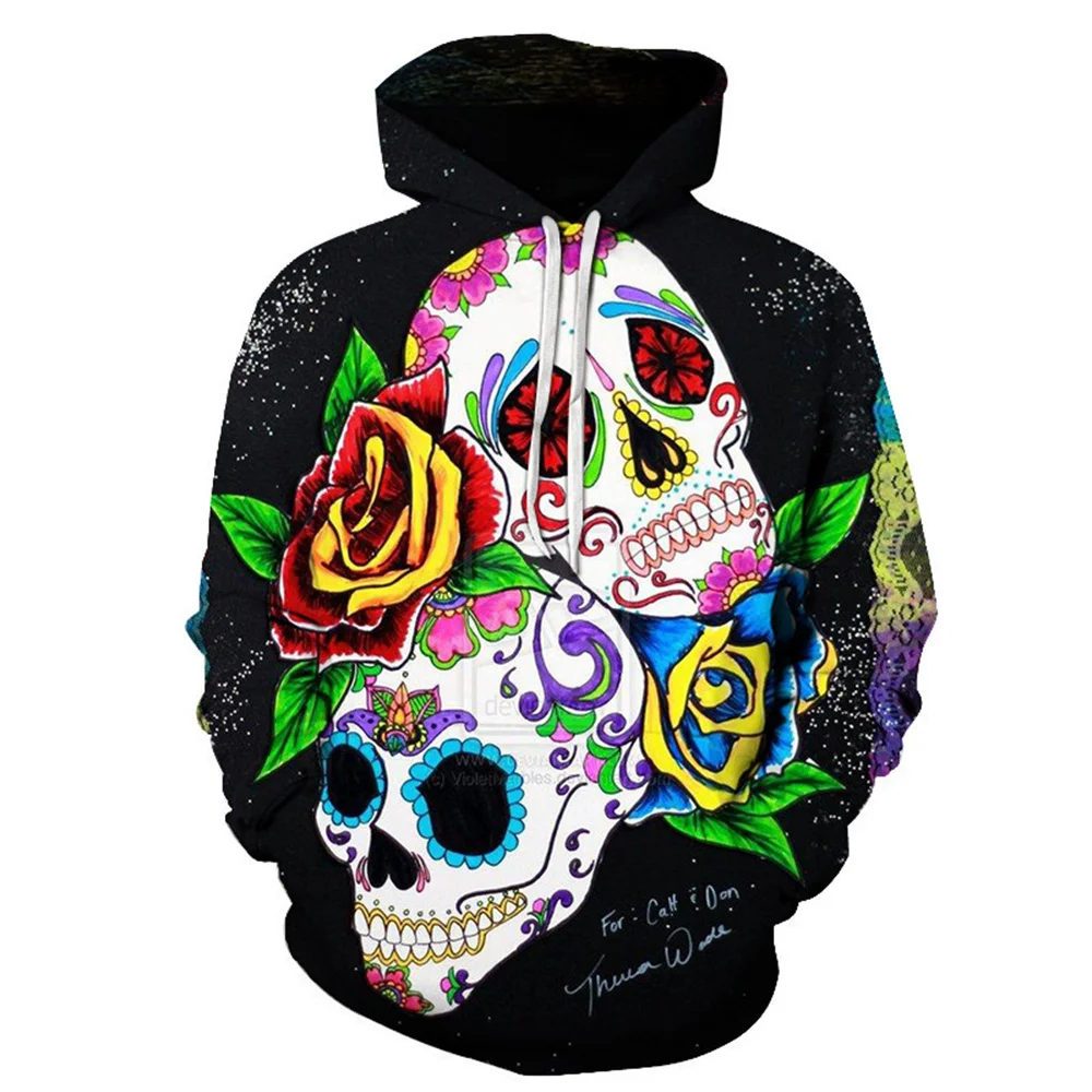 

Halloween Christmas Eve Skull cosplay 3D Digital printing men's and women's pullover hoodie sweatshirt Pullover boys and girls