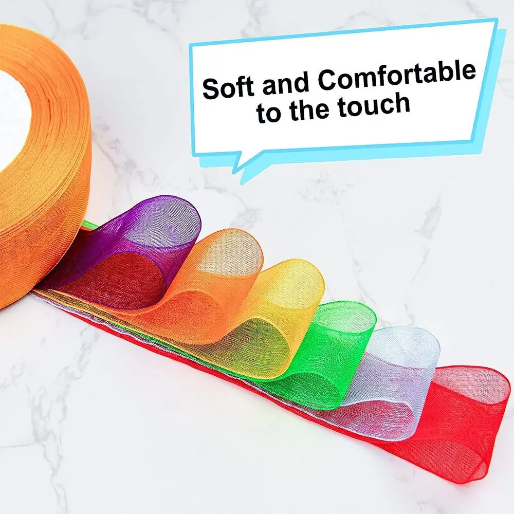 Прозрачная шифоновая лента 45 м * 2 см для поделок своими руками рождественские