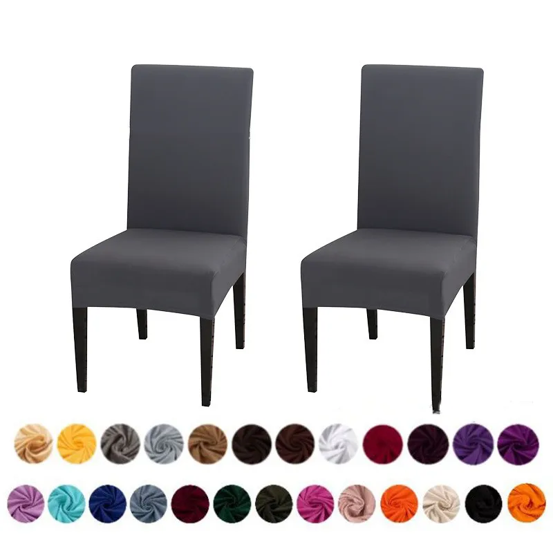 

1Pc Solid Color Chair Cover Spandex Slipcovers for Dining Room Stretch Elastic Banquet Hotel Kitchen Wedding Home Decoration