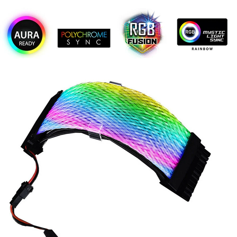 

Addressable AURA Sync 24 Pin PC Case Cord Double Layer Power Extension Cable Connector Computer Net Type Accessory RGB Light