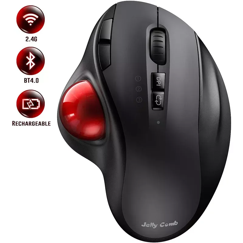 

Jelly Comb Wireless Trackball Mouse & Keyboard Combine Rechargeable Bluetooth Mouse Keyboard for Mackbook Laptop Computer iP