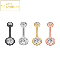 g23 titanium piercing navel studs nombril belly button rings zircon ombligo perforated body jewelry 14g belly barbell earrings