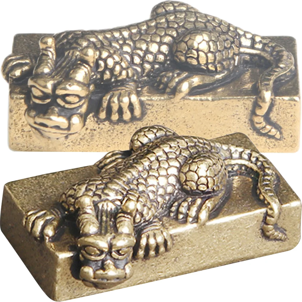 

Dragon Chinese Statue Zodiac Tea Brass Statues Figurine Figurines Animal Sculpture Wealth Mini Decor Pot Tabletop Lid Copper