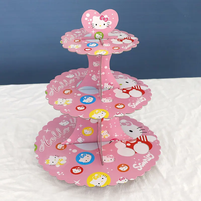 

Cute Cat Birthday Cake Stand Party Supplies 3-tier Cupcake Holder Baby Shower Kid Decoration Candy Display Stand Gender Reveal