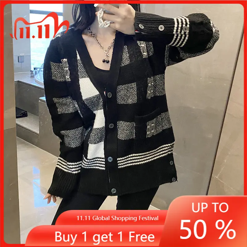 

Industry Knitted Cardigan Women's 2023 Spring Korean Version Loose Thick Thick Lazy Style Tb Style Sweater Jacket Net Celebrity