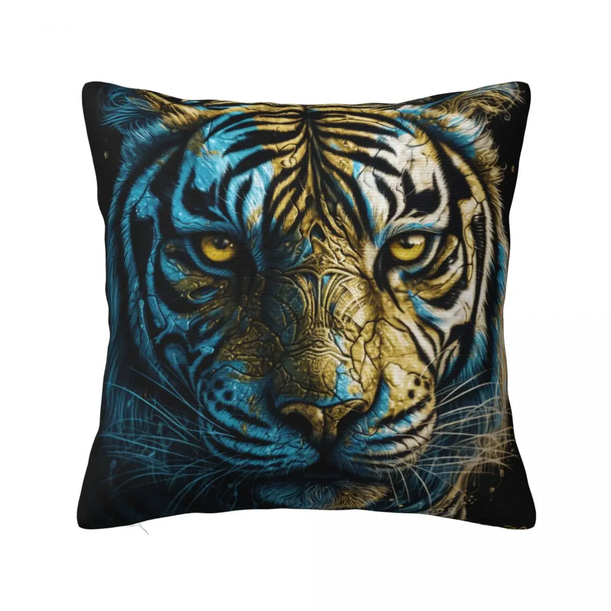 

Tiger Pillow Case High Detail Zombie Portraits Polyester Sofa Pillowcase Zipper Summer Retro Cover