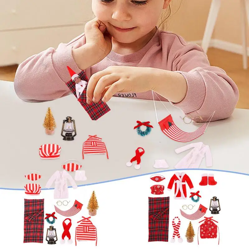 

Рождественская одежда эльфа для куклы, милый набор аксессуаров для рукоделия, аксессуары для рождественской елки, для дней рождения