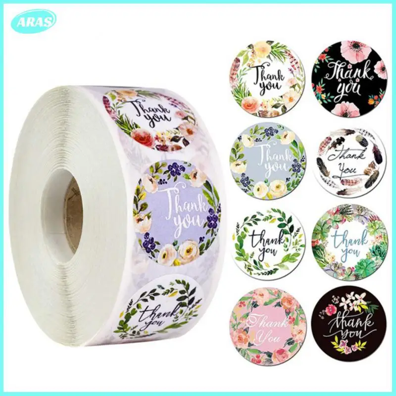 

"thank You" Sticker 1 Inch 1 Roll For Baking Packaging Round Label Paper Envelope Sealing Labels Wedding Supplies 20 Styles