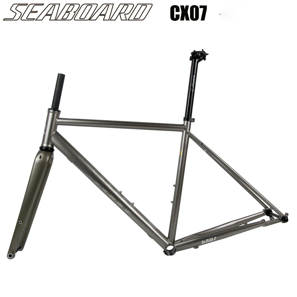 

SEABOARD CX07 Chrome Frame With Carbon Fork Heat Treatment Steel Road Bike 700C CR-MO 4135 Frameset Disc Brake