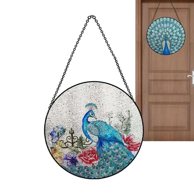 

Window Wall Suncatchers Stunning Peafowl Suncatchers With Chain Artistic Glass Panels Home Window Decors For Living Room