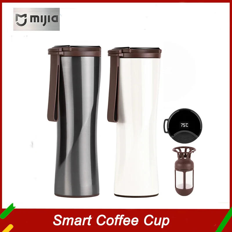 

Mijia Travel Mug Moka Smart Coffee Tumbler 430 Ml Portable Vacuum Bottle Oled Touch Screen Thermos Stainless Steel Cup
