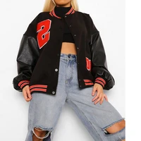 street girl punk style jacket baseball uniform 2021 autumn winter new letter embroidery hip hop fleece jacket leather jacket